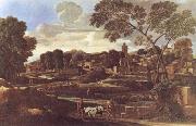 Nicolas Poussin Landscape with the Funeral of Phocion oil on canvas